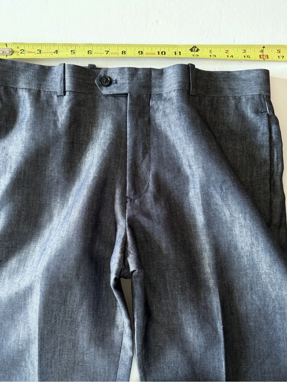 Bar III Men's 38R 31R Blue Cotton Linen Slim Fit 2pc Suit Quiet Luxury Business